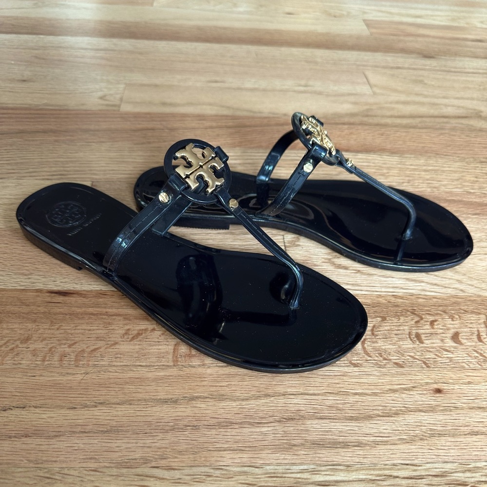 Mini Miller Jelly Thong Sandal - Black, Size 7 - worn once!
